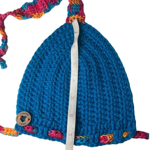 Creaciones Cayana Handmade Crochet Bikini Halter Top Size S Blue - Picture 6 of 7